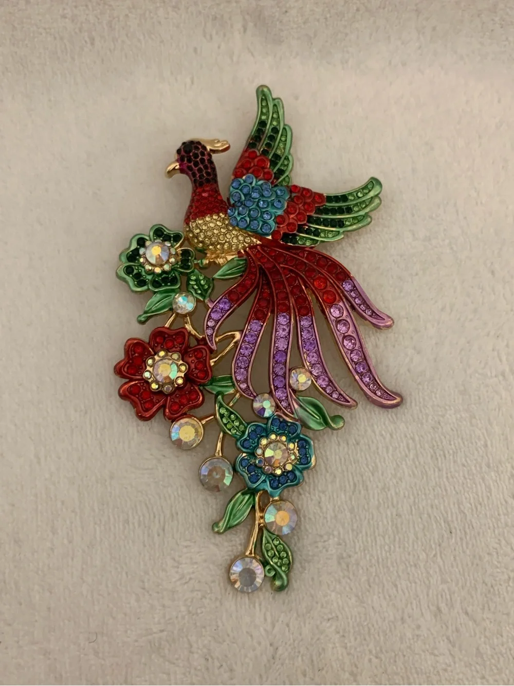 Multicolor Phoenix Bird Brooch